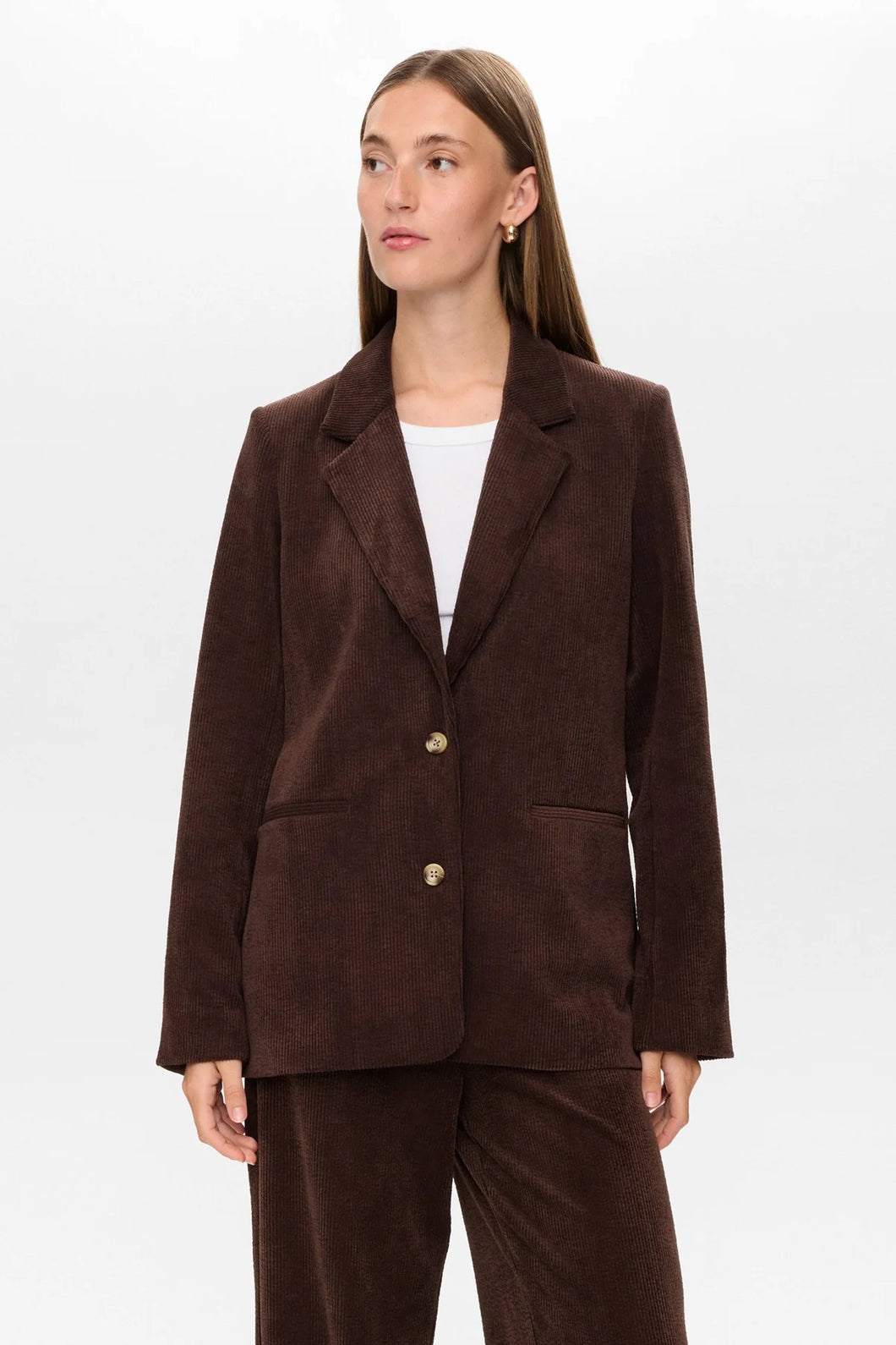 Numph Thea bubble cord blazer Black Coffee