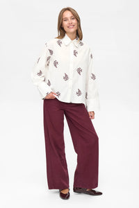 Numph Bailey embroidered shirt Wine tasting