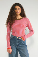 Load image into Gallery viewer, Numph Filina ribbed striped top Purple Rose
