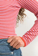 Load image into Gallery viewer, Numph Filina ribbed striped top Purple Rose
