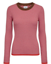 Load image into Gallery viewer, Numph Filina ribbed striped top Purple Rose
