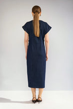 Load image into Gallery viewer, Numph Aletta button through dress Dark Blue Denim
