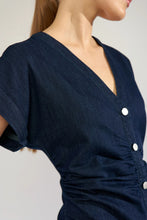 Load image into Gallery viewer, Numph Aletta button through dress Dark Blue Denim
