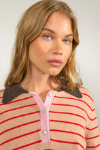 Load image into Gallery viewer, Numph Lucinda stripe knit  polo shirt Roebuck

