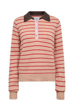 Load image into Gallery viewer, Numph Lucinda stripe knit  polo shirt Roebuck

