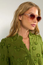 Load image into Gallery viewer, Numph Lenea 3D floral blouse Calla Green
