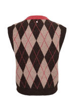 Load image into Gallery viewer, Numph Tikla argyle knit tank Goji Berry
