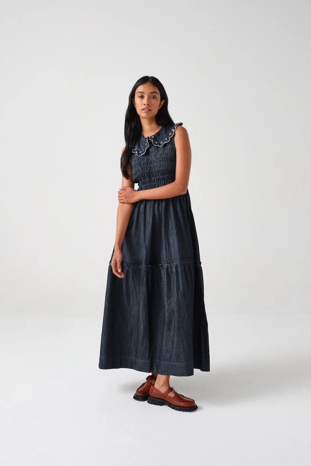 seventy + mochi Skye dress Indigo Rinse