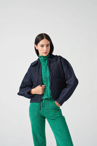 seventy + mochi Heidi quilted jacket Indigo Rinse