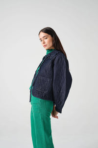 seventy + mochi Heidi quilted jacket Indigo Rinse