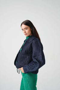 seventy + mochi Heidi quilted jacket Indigo Rinse