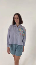 Load image into Gallery viewer, Chico Soleil Mani contrast embroidered shirt Blue Multi
