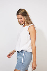 Haven Oahu frill detail top Coconut