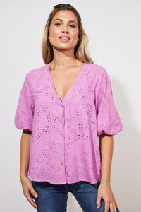 Haven Naxos broderie blouse Pink