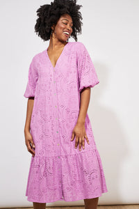 Haven Naxos broderie dress Pink