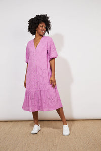 Haven Naxos broderie dress Pink