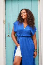 Load image into Gallery viewer, Haven Tulum multi function wrap/kimono dress Cobalt
