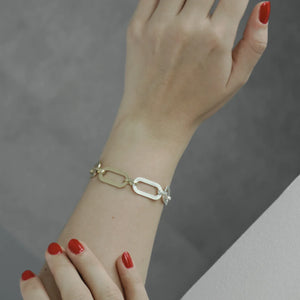 Dansk Audrey Oval Link Bracelet 2-Tone Silver & Gold Plated