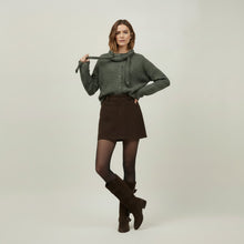 Load image into Gallery viewer, Artlove Anaura striped cardigan and scarf set Green

