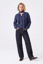 Load image into Gallery viewer, Artlove Anaura striped cardigan and scarf set Blue
