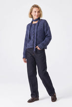 Load image into Gallery viewer, Artlove Anaura striped cardigan and scarf set Blue
