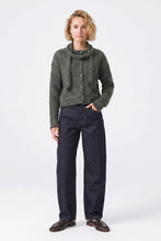 Load image into Gallery viewer, Artlove Anaura striped cardigan and scarf set Green
