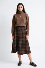 Load image into Gallery viewer, Artlove Celine check asymmetric skirt Brown
