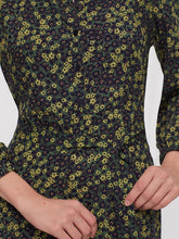 Load image into Gallery viewer, Nice Things Small flower print midi dress Forest Green
