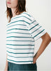 Grace & Mila Welson irregular stripe T Ivory Emerald - CW CW 