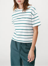 Load image into Gallery viewer, Grace &amp; Mila Welson irregular stripe T Ivory Emerald - CW CW 
