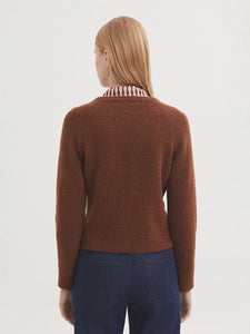 Nice Things Button detail short jumper Intense Camel