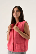 Load image into Gallery viewer, Orfeo Matt knit gilet with patch pocket Rose - CW CW 

