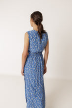 Load image into Gallery viewer, Indi &amp; Cold Long print lace insert dress British Blue - CW CW 
