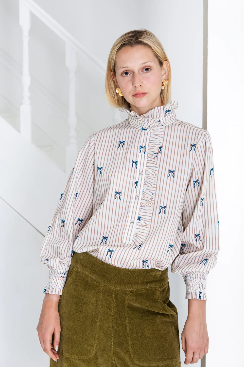 Bonte Aida bow print shirt Seamist