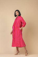Load image into Gallery viewer, Handprint Dream Apparel Redwood cotton dress soneva Stripe Pink Red - CW CW 
