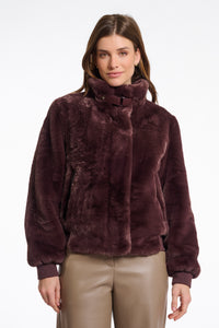 Rino & Pelle Ambra faux fur bomber Chocolate