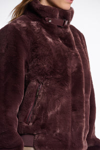 Rino & Pelle Ambra faux fur bomber Chocolate