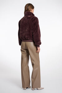 Rino & Pelle Ambra faux fur bomber Chocolate