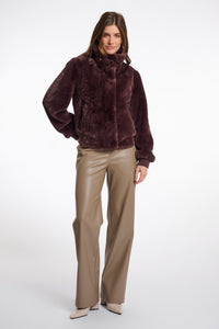 Rino & Pelle Ambra faux fur bomber Chocolate