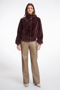 Rino & Pelle Ambra faux fur bomber Chocolate