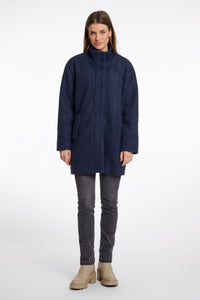 Rino & Pelle Antara Rib neck teddy coat Night Grey