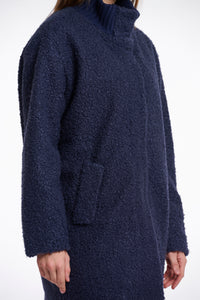 Rino & Pelle Antara Rib neck teddy coat Night Grey