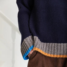 Load image into Gallery viewer, Bonté Bailey feature stripe oversized knit Navy Multi
