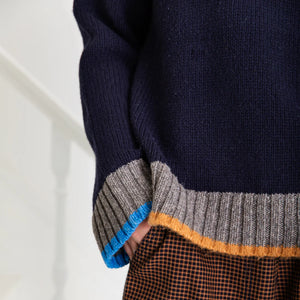 Bonté Bailey feature stripe oversized knit Navy Multi