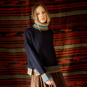 Bonté Bailey feature stripe oversized knit Navy Multi