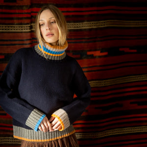 Bonté Bailey feature stripe oversized knit Navy Multi