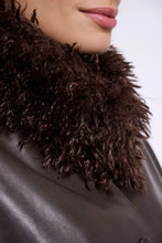 Load image into Gallery viewer, Rino &amp; Pelle Banu faux fur &amp; magnet scarf Coffee Roast
