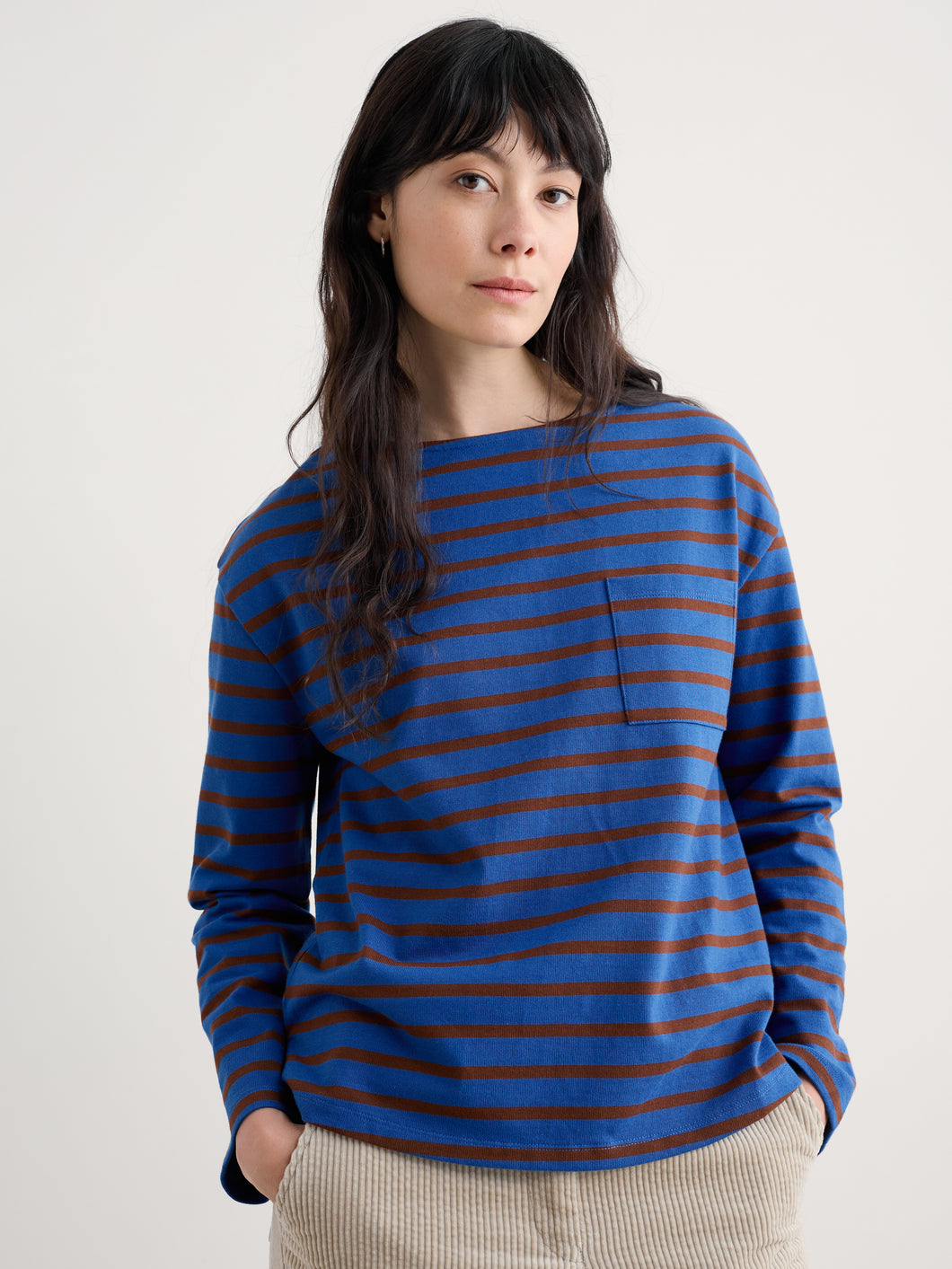 Seasalt Beach top Breton Ink Cocoa
