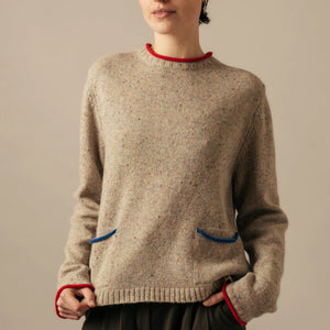 Eribe Tweed nep merino wool sweater Sand
