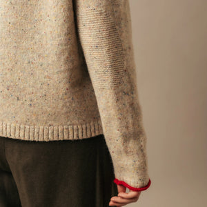 Eribe Tweed nep merino wool sweater Sand